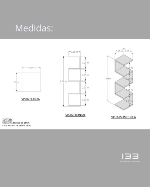 ORGANIZADOR DE 4 NIVELES Organizador Esquinero en Melamina