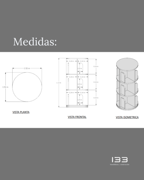 _ORGANIZADOR GIRATORIO (1) Organizador Giratorio de 3 Niveles Blanco