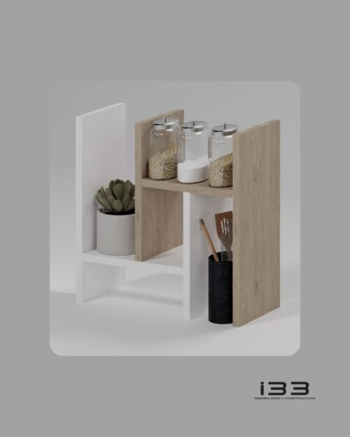 Estante Organizador de Escritorio Ajustable de Madera – Estilo Nórdico